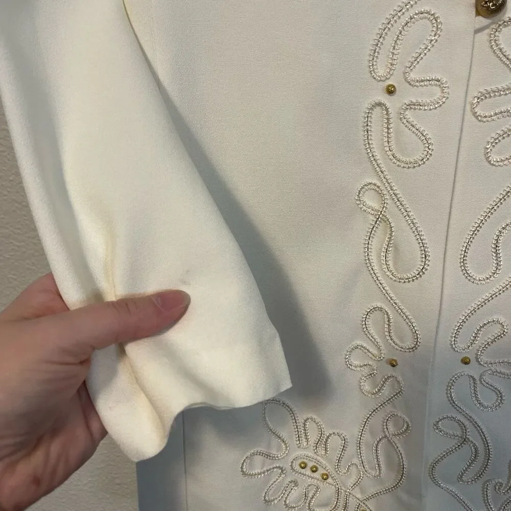 Vintage‎ 80s R&M Richard’s Ivory Jacket Blazer Wedding Dress Size 14